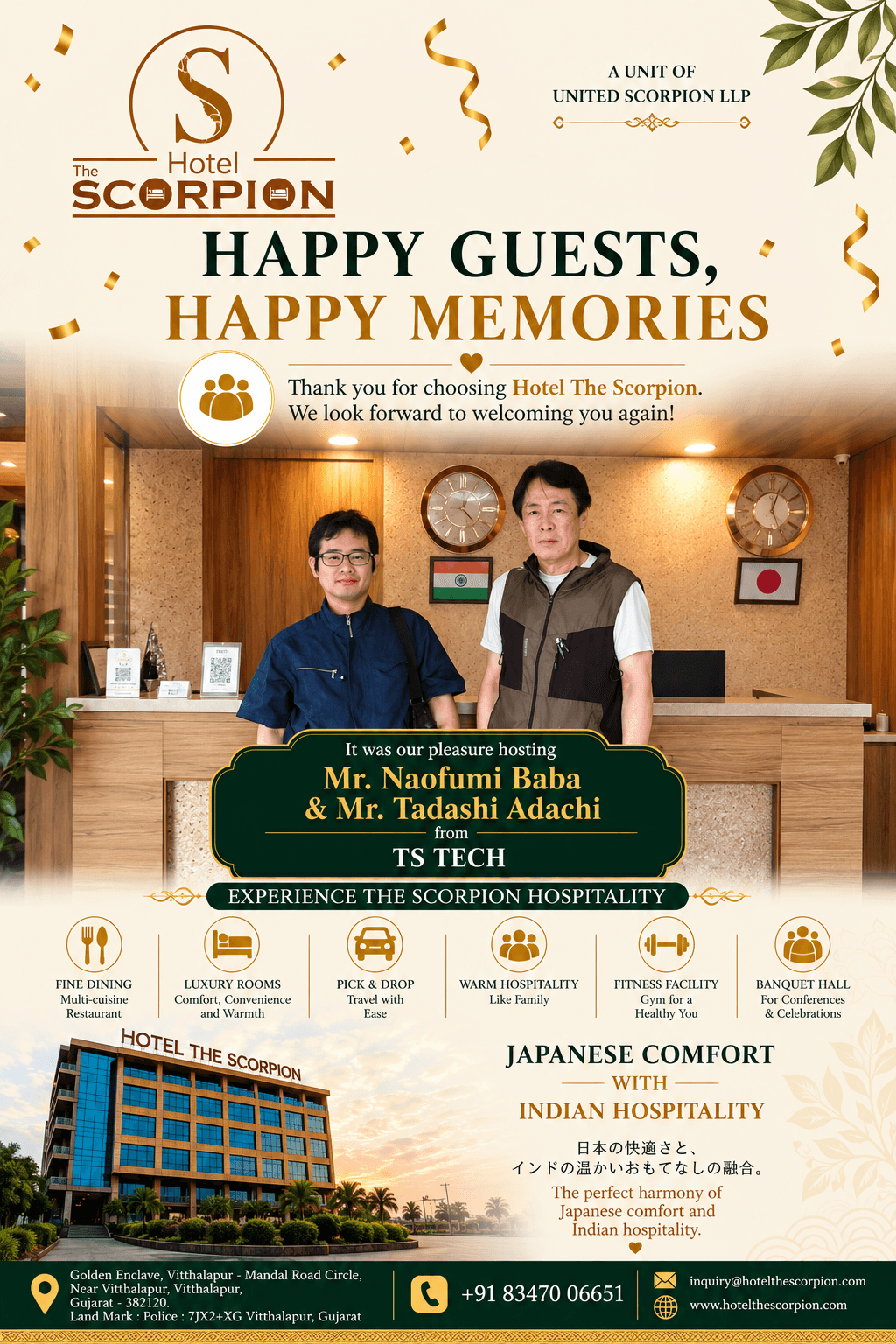 Guest testimonial from Hotel The Scorpion